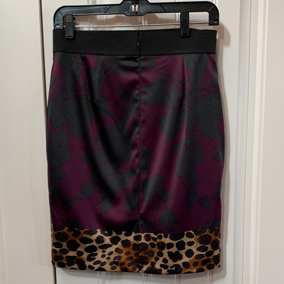 NWT Express Purple and Black Pencil Skirt with Leopard Trim - Picture 8 of 8